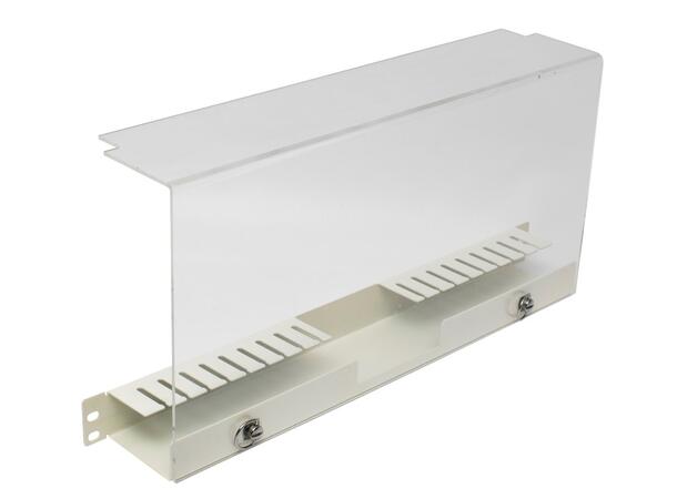 Kkabelrenne 1U 19"  hvit, med 5U deksel Hvit RAL9010, transparent deksel 